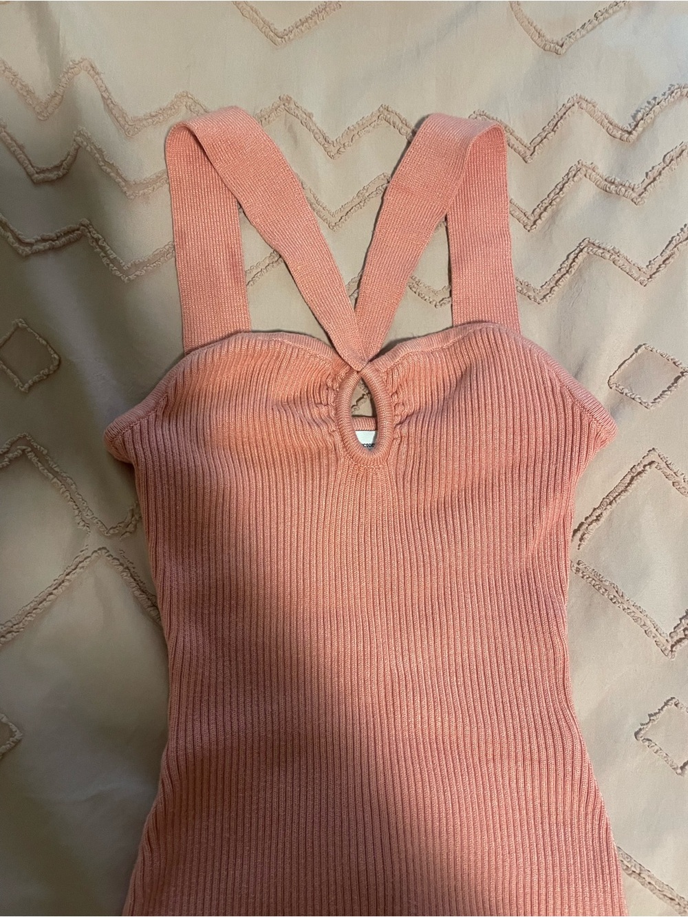 Abercrombie pink crisscross knit bodysuit